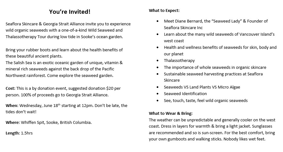 Seaflora Skincare Seaweed tour for World Ocean's Day