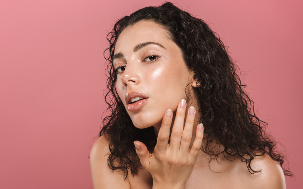 Woman with glowing, radiant skin
