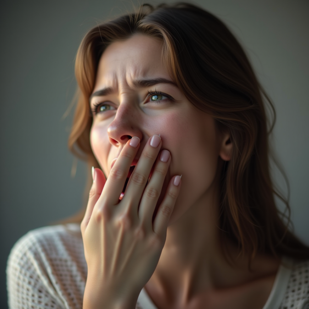 Tired and Yawning: Hidden Signs of Nutrient Deficiencies - Seaflora Skincare woman looking really fatigue and yawning as she has a nutritional deficiency.