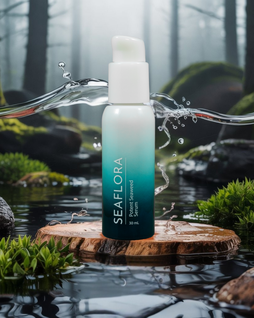 Nature's Essence: Seaflora Potent Seaweed Serum in Harmony - Seaflora Skincare Seaflora's Potent Seaweed Serum that contains Astaxanthin which is found in Seaweed.