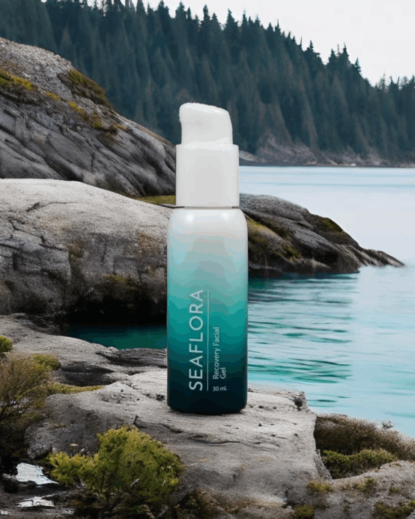Seaflora's Recovery Facial Gel that contains Antioxidants from Seaweed.