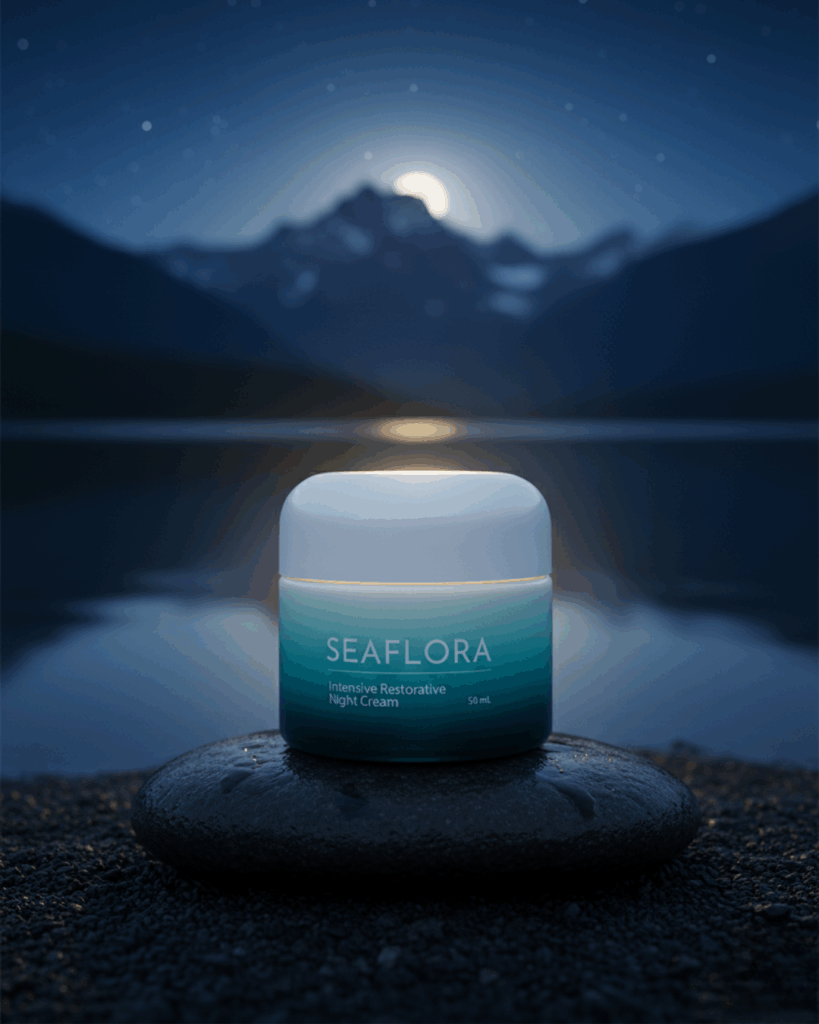 Intensive Restorative Night Cream - A Mountain Night's Embrace - Seaflora Skincare Seaflora's Intensive Restorative Night Cream which helps skin with dry mountain air.