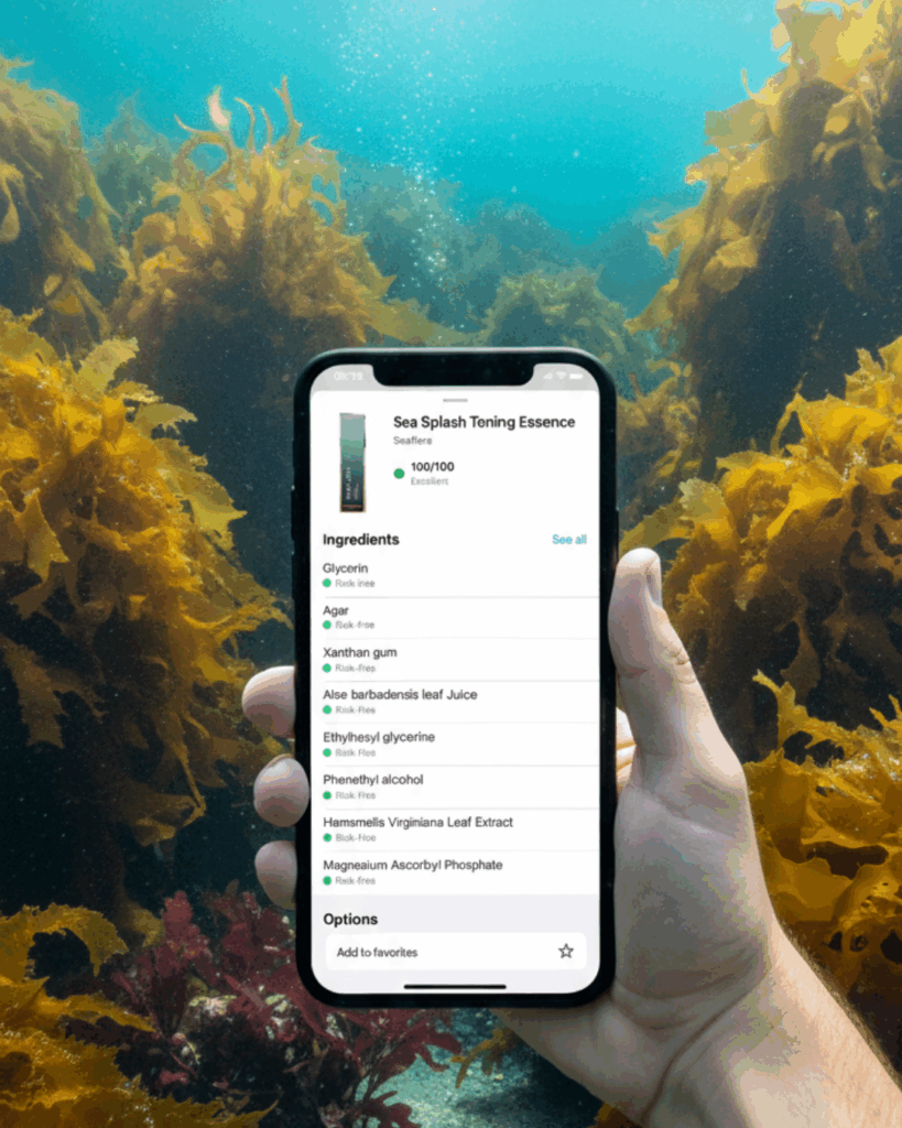 Yuka-App-100-Score-Clean-Seaweed-Skincare-Cover - Seaflora Skincare Seaflora Skincare scoring 100/100 on the Yuka app.