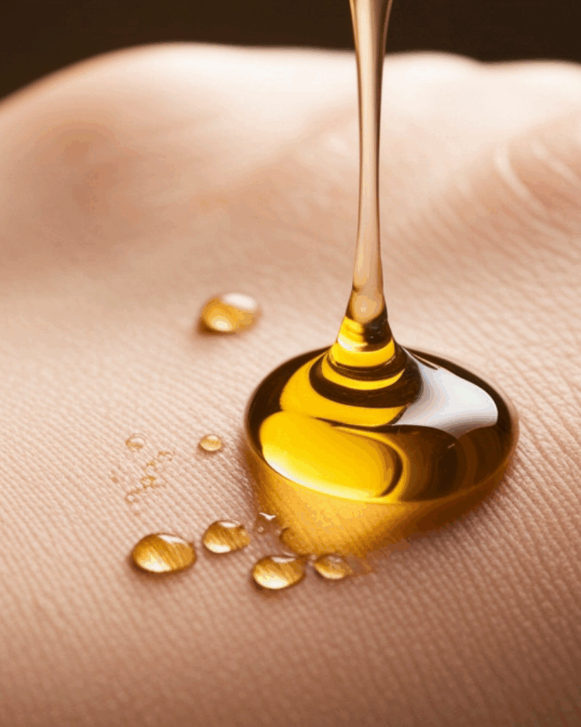 Seaweed Lipids and Essential Fatty Acids for Optimal Skin Barrier Function (Squalane Equivalent) - Seaflora Skincare Seaweed oil on skin.