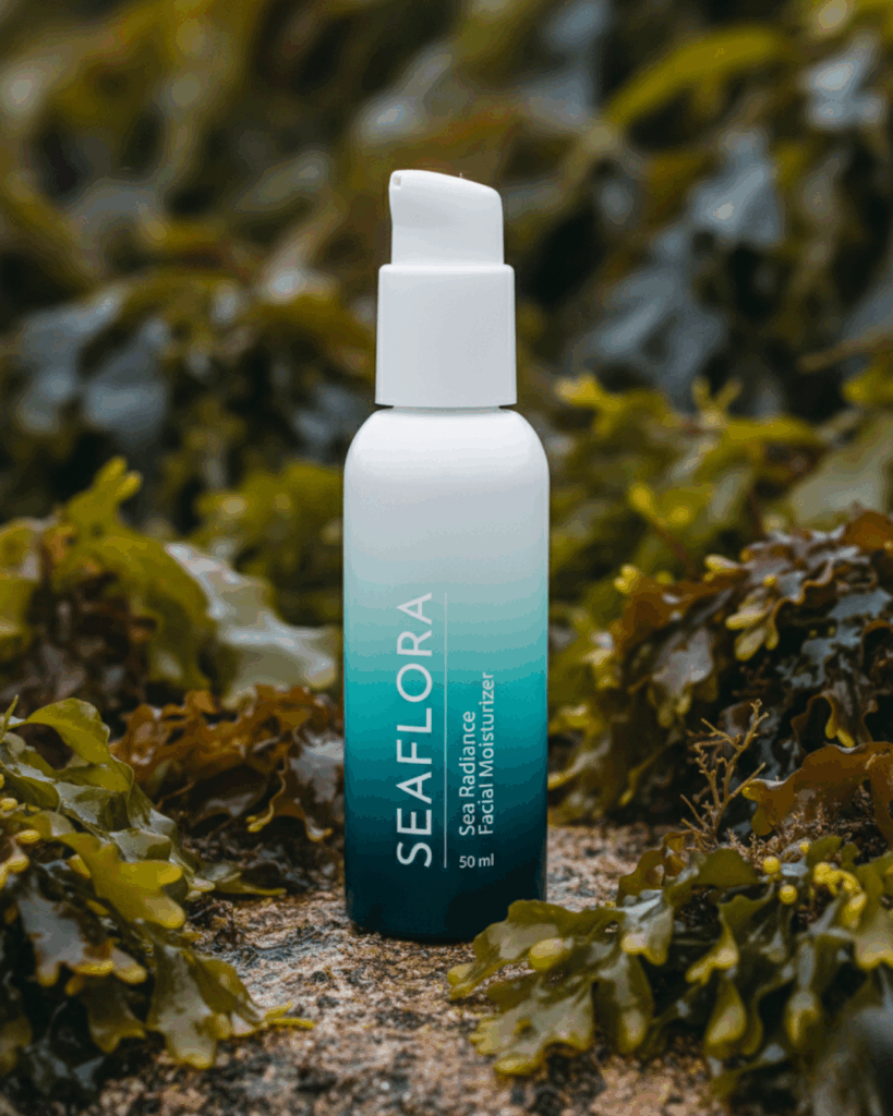 Sea Radiance Moisturizer: Your Natural Source for Marine Peptides and Full-Chain Amino Acids - Seaflora Skincare seaflora's sea radiance facial moisturizer which contains seaweed.