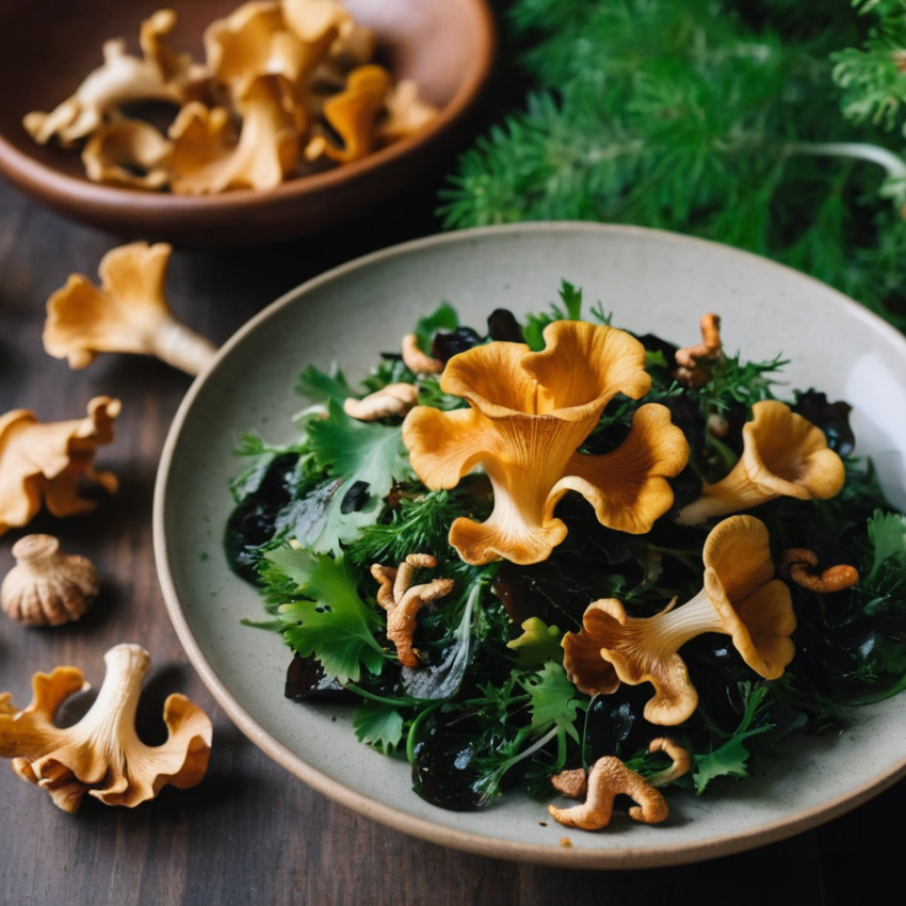Chanterelle being used in food which is good for your body.