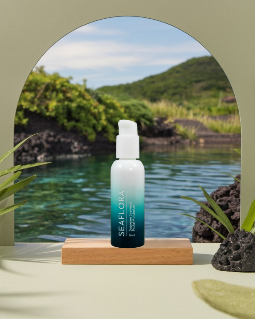 Seaflora's Supreme Seaweed Facial Moisturizer that contains Squalene.