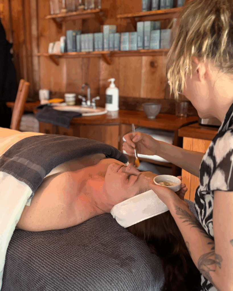 Heidi at Clayoquot Wilderness Lodge – Seaflora Spa Treatment in Action - Seaflora Skincare Seaflora products being used in our partnering spa treatments.