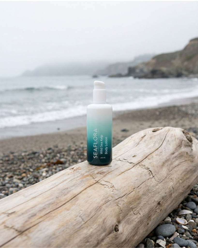 Seaflora's Wild Sea Kelp Body Lotion which contains Seaweed.